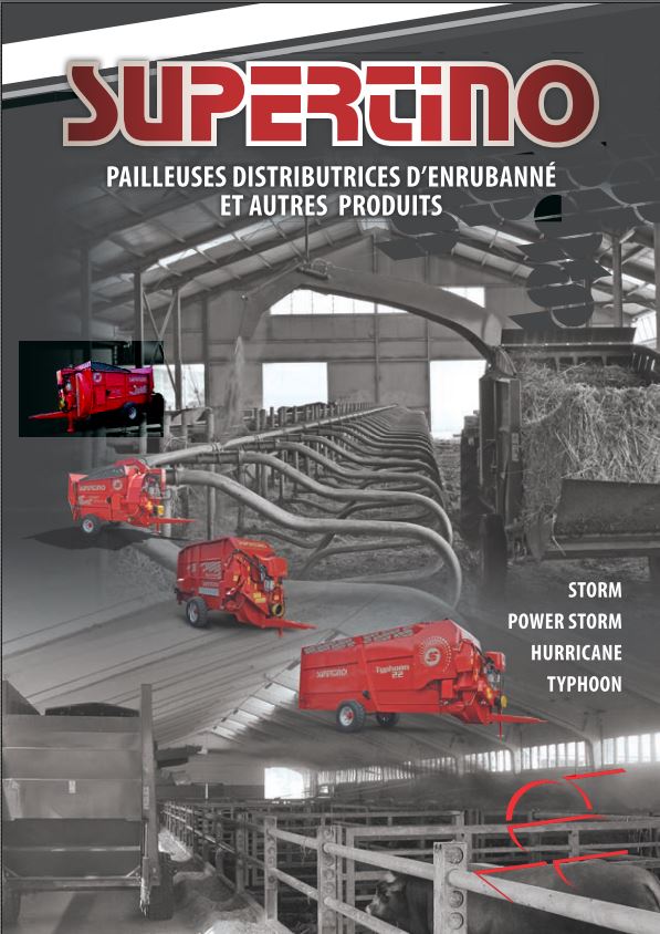 L'ensemble des pailleuses et distributrices d'enrubannés de la marque SUPERTINO